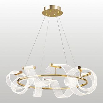 Люстра подвесная *70*45-150 см, 8*led*10W, 4000K, Lussole Knox LSP-7415, блестящее золото