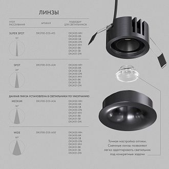 Встраиваемый светильник *8,4*7 см, *LED*975Lm, 3000-4000-6000K, Denkirs Shine Glow DK2430-DN, темный никель