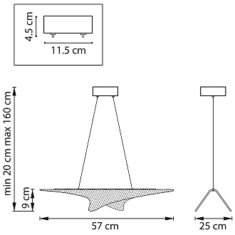 Люстра подвесная 25*57*9 см, 18W 3000K Lightstar Varese 731303 золото