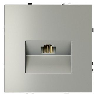 Розетка компьютерная встраиваемая Voltum S70 RJ45 кат.6, сталь пластик Soft touch VLS060105