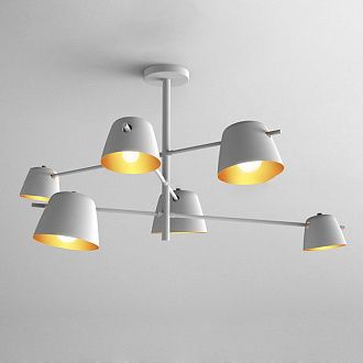 Люстра на штанге GODA White 115*115*85 см, 6*E27*60W, ImperiumLoft GODA01, Белый