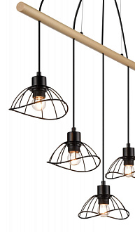 Подвесной светильник 22*103*170 см, 5*E27 черный, бежевый Vele Luce Formula VL6482P05