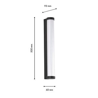 Уличный настенный светильник 6*50 см, 1*LED, 16W, 4000K, Favourite Kolonne 4639-1W, черный матовый