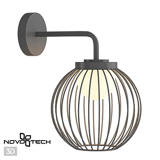 Уличный настенный светодиодный светильник Novotech Carrello 358286, 7W LED, 4000K, темно-серый