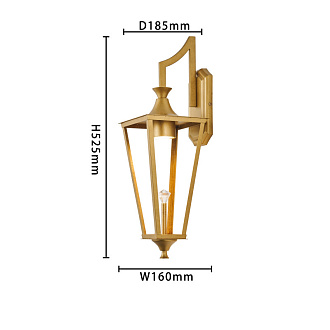 Бра Favourite Lampion 4003-1W, D185*W160*H525, вытянутый античного золота, грани декоративного хрустального элемента эффектно переливаются в лучах света, лампу GU10 можно менять