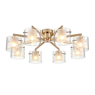 Люстра потолочная 85*25 см, 8*E14 Lumion VERDI 6587/8C золото, прозрачный