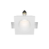 Встраиваемый светильник 12*12*6,5 см, 1*GU10, 12W, Maytoni Technical Gyps Modern DL001-WW-01-W белый, вр 12,5*12,5 см