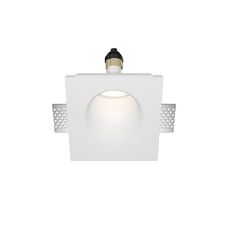 Встраиваемый светильник 12*12*6,5 см, 1*GU10, 12W, Maytoni Technical Gyps Modern DL001-WW-01-W белый, вр 12,5*12,5 см