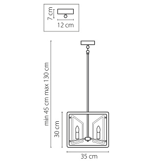 Люстра потолочная 35*35 13 см, 4*E14*24W, Золото; Черный матовый Lightstar Regolo 713447