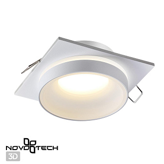 Встраиваемый светильник 9/7 см, GU10, IP44 Novotech WATER 370785 белый, вр 7 см