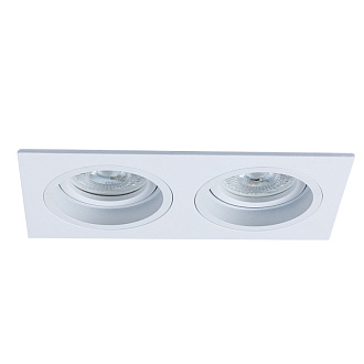 Точечный светильник 17,5*9,2*2,5 см, 2 GU10*50W, К, Arte Lamp Tarf A2178PL-2WH, Белый, вр 16*8,3 см