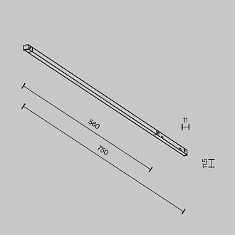 Трековый светильник Basis Exility X 2700-6000K 12Вт 120° Dim Smart Zigbee 75*1*-1 см, *LED*12W, K, Maytoni Technical  TR240-4-12WTW-DSZ-B, Черный