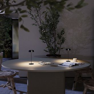 Уличный переносной аккумуляторный светильник *12*-30 см, *LED*2W, K, Maytoni Outdoor Porto O540TL-L2BCCT, Черный