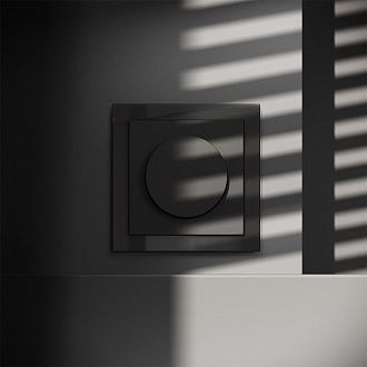 Светорегулятор встраиваемый Voltum S70 поворотно-нажимной 600 Вт, черный матовый пластик Soft touch VLS070308