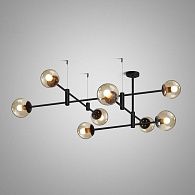 Люстра на штанге GAP черный 130*130*50 см, 8*E27*60W, ImperiumLoft GAP01, Золотистый, Чёрный