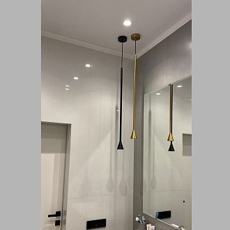 Подвесной светильник 8*180 см, GU10, 1-2 м2 Odeon Light Pipa 3884/1G, золото