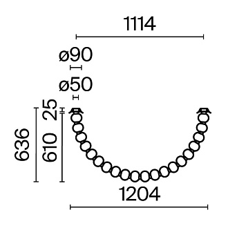 Подвесной светильник 150*9*63,6 см, LED, 36W, 3000К, Maytoni Amulet MOD555CL-L28G3K золотой