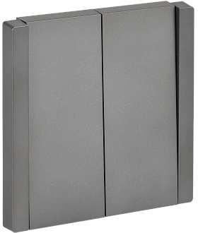 Выключатель 2-кл. 10А FP505 стальной IEK FORTE&PIANO, FP-V20-0-10-1-K46