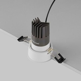 Встраиваемый светильник 7*10 см, вр 6 см, *LED*10W, 3000K, Maytoni Dip DL116-10W-3K-W, Белый