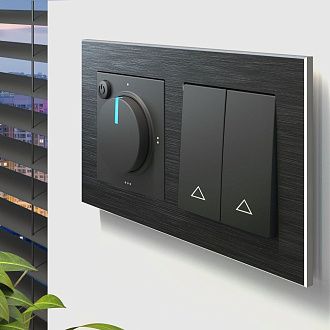 W0021708 Рамка на 2 поста Aluminium, черный алюминий Werkel, 4690389158056