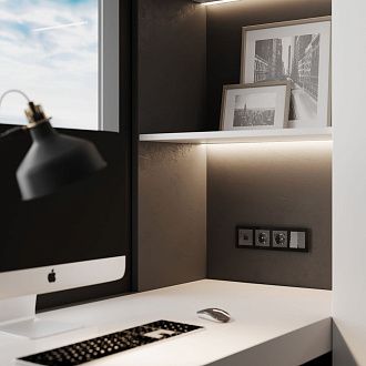 W1181044 Розетка Ethernet RJ-45, графит акрил Werkel, 4690389197543