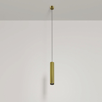 Подвесной светильник 5,2*5,2*30 см, LED, 12W, 4000К, Maytoni Technical FOCUS LED P072PL-L12W4K-BS латунный