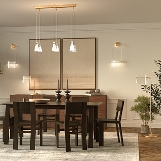 Подвесной светильник 23*81*320,5 см, LED 20W 3000K Maytoni Modern Cabaret MOD170PL-L24BS3K латунь