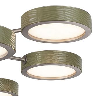 Подвесная люстра 76 см, 99W, 2000-4000K, Odeon Light L-Vision Rivera 5451/99LA, никель-зеленый