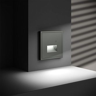 Подсветка светодиодная встраиваемая Voltum S70 с датчиком, титан пластик Soft touch VLS070706