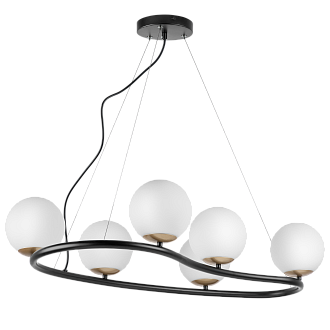 Люстра подвесная 85*55 15 см, 6*E14*36W, Золото; Черный матовый Lightstar Croco 815360