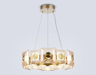 Подвесная светодиодная люстра **15-180 см, **W, 3000K, Ambrella Light High Light LH31021, латунь