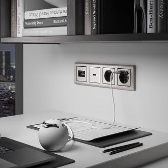 Накладка для розетки HDMI (глянцевый никель) WL02-HDMI-CP Werkel 4690389119569