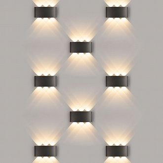 Уличный настенный светодиодный светильник 1551 TECHNO LED TWINKY TRIO черный 1551 TECHNO LED черный Elektrostandard