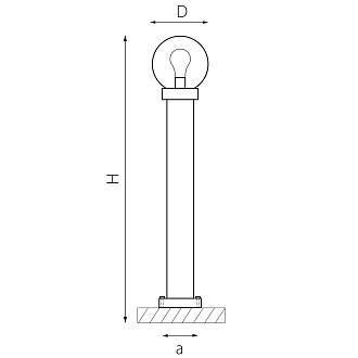 Светильник уличный 20*97,5 см, 1*E27*10W Lightstar Bolla 373710 черный