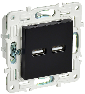 SKANDY Розетка USB A+A 3,1А SK-R15Bl черн. IEK, SK-U21-D31-K02