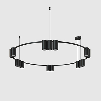 Подвесной светильник 100*208,9 см, 15*GU10, 225W, Denkirs Orbit DK4067-BK черный