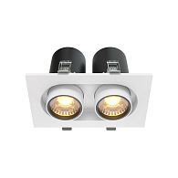 Встраиваемый светильник 15,9*9,5*9,8 см, LED*20W, 3000 К, Hidden DL045-02-10W3K-W Maytoni Downlight, Белый, вр 7,5*14,5 см
