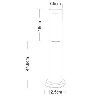 Светильник уличный Arte Lamp A3158PA-1SS, матовое серебро, 40 см