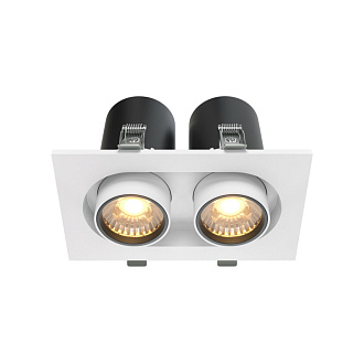 Встраиваемый светильник 15,9*9,5*9,8 см, LED*20W, 3000 К, Hidden DL045-02-10W3K-W Maytoni Downlight, Белый, вр 7,5*14,5 см