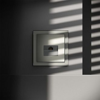 Розетка компьютерная встраиваемая Voltum S70 RJ45 кат.6, сталь пластик Soft touch VLS060105