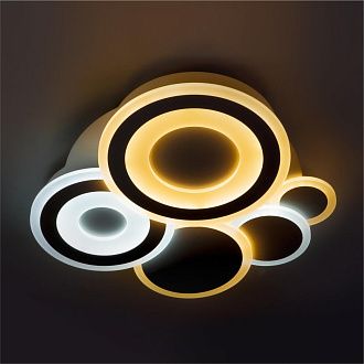 Светильник 50*50*7 см, LED 120W, 3300 / 5000К, Хром LED4U 10121/500