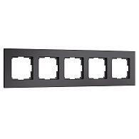 W0053108 Рамка на 5 постов Senso, черный, стекло soft-touch Werkel, 4690389214288