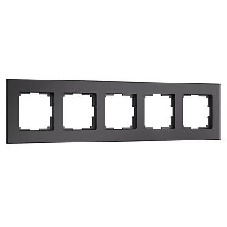 W0053108 Рамка на 5 постов Senso, черный, стекло soft-touch Werkel, 4690389214288