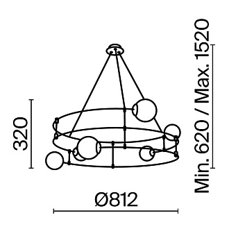 Светильник 81*152 см, 6*G9, 10-12 м2 Maytoni Balance MOD317PL-06B, черный