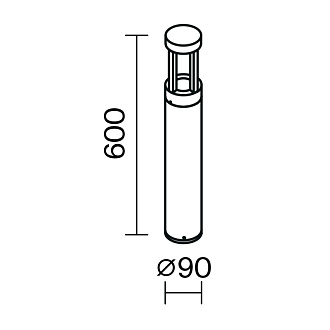 Садово-парковый светильник 9*60 см, LED, 9W, 3000К, Maytoni Vint O458FL-L9GF3K серый