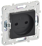 SKANDY Розетка без з/к с з/ш 10А SK-R01Bl черн. IEK, SK-R13-10-K02