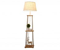 Торшер 155 см, Kink Light 07098,01, белый-дерево