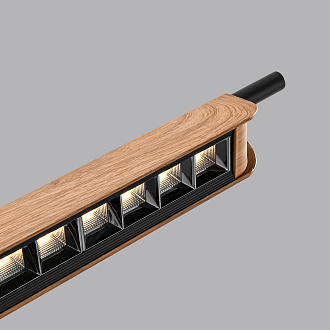 Светильник 124 см, 40W, 2700-4000-5500K, Odeon Light 7018/40LB, черный-дерево