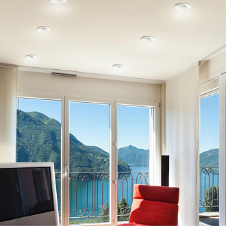 Встраиваемый светильник 8 см, 10W, 3000К, белый, теплый свет, Novotech 357585, LED, вр 7 см
