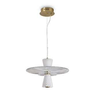 Подвесной светильник 50*50*231,5 см, LED, 8W, 3000К, Freya Grail FR6183PL-L4BS1 латунный